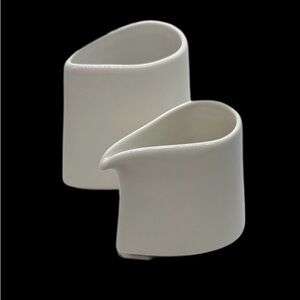 Tea Forte Porcelain White Creamer and Sugar Set for the Teardrop Collection